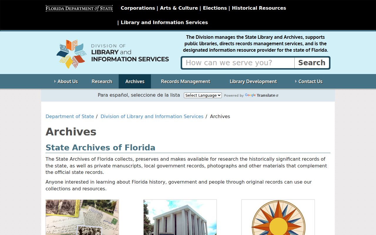 State Archives of Florida research page for earlier Deerfield Beach resident records