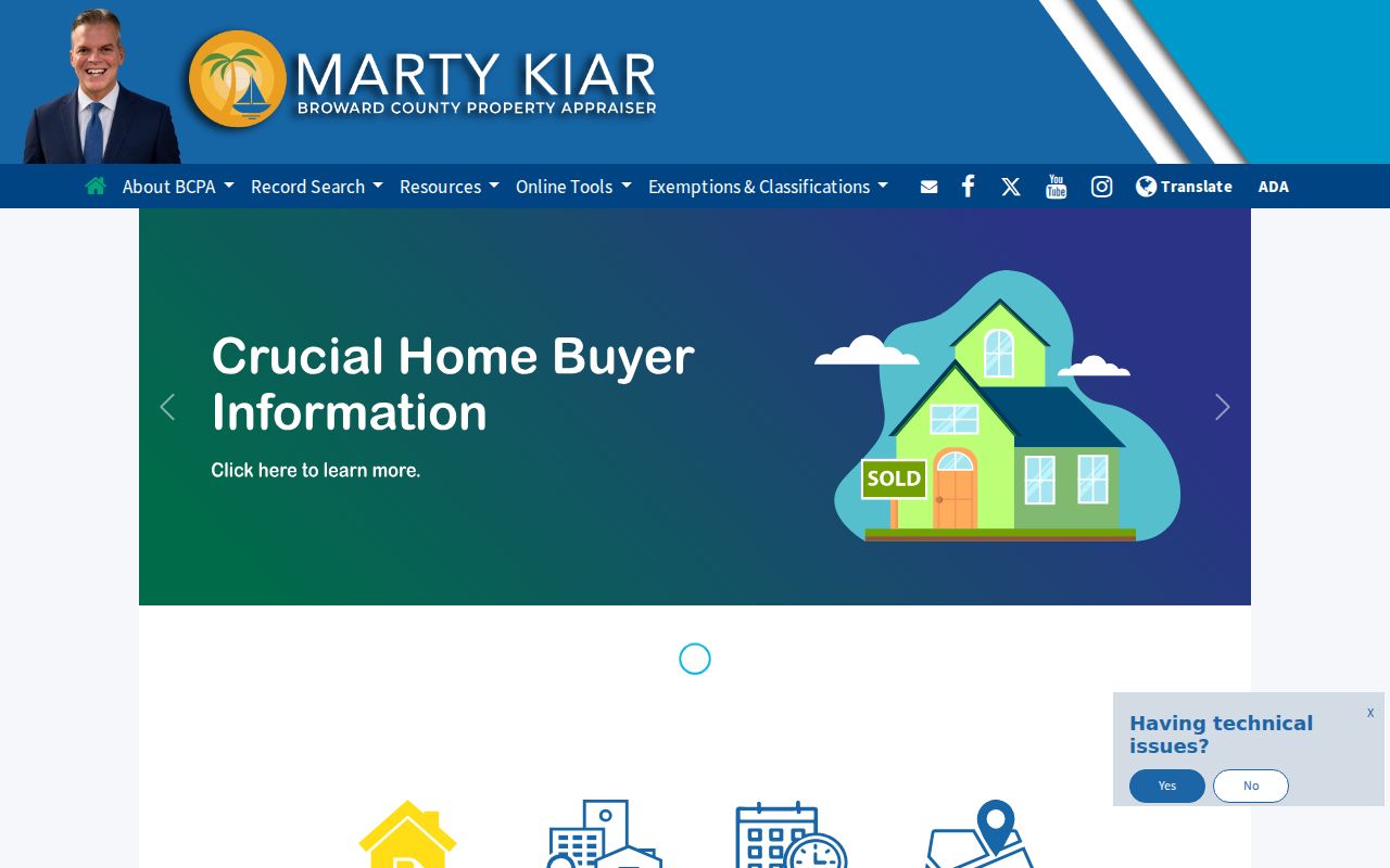 Broward County Property Appraiser portal used to check Deerfield Beach ZIP boundaries